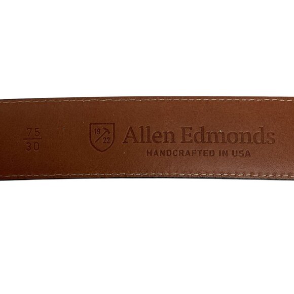 Allen Edmonds Mens 30 Leather Dress Belt With Brogue Detailing Dark Brown - Picture 7 of 9